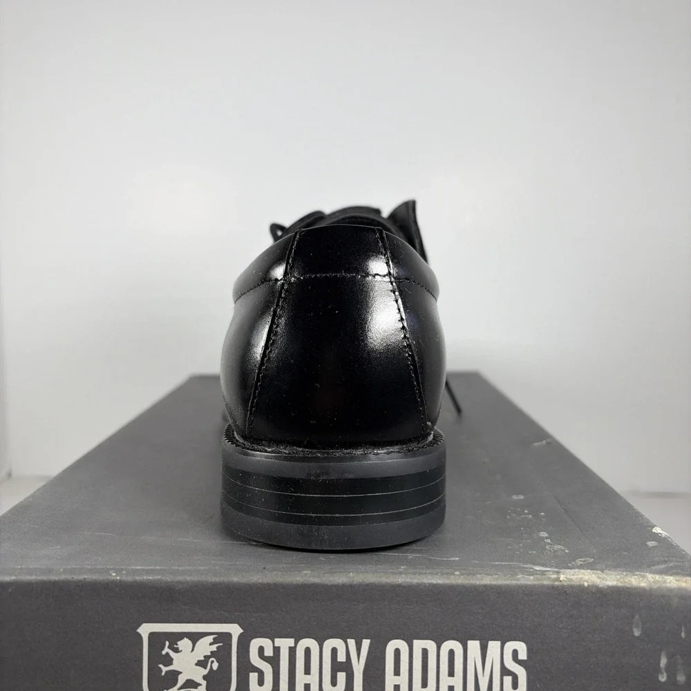 Size 7 Stacy Adams Drake Black Leather‎ 20130 Dress Shoes